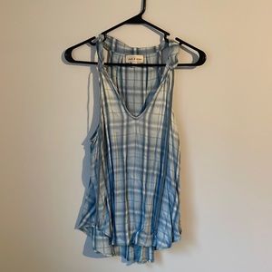 Cloth & Stone plaid long tank